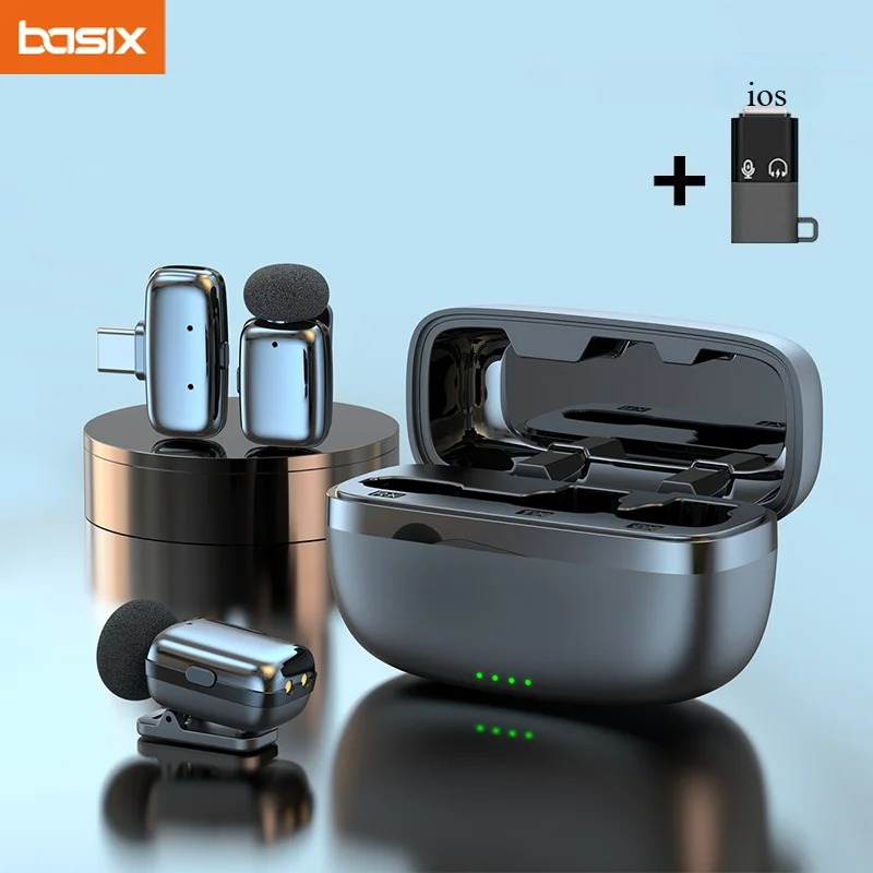 Microphone Capsule - Set Mikrofon Lavalier Nirkabel dengan Kotak