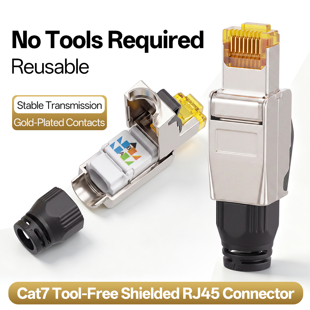 Rj45 Jack - Konektor RJ45 Cat7 Tanpa Alat, Terlindung,