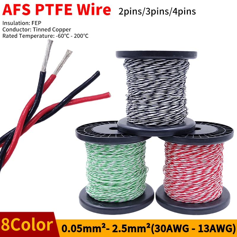 Audio Jumper Wire - Kawat PTFE AFS200 2Pin 26/25/24/22/20/18/17/15/13AWG FEP