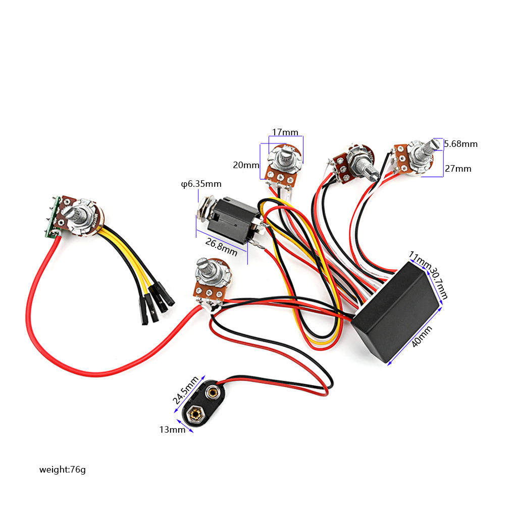 Passive Preamp - Pra-kabel 3 Band aktif Bass sirkuit