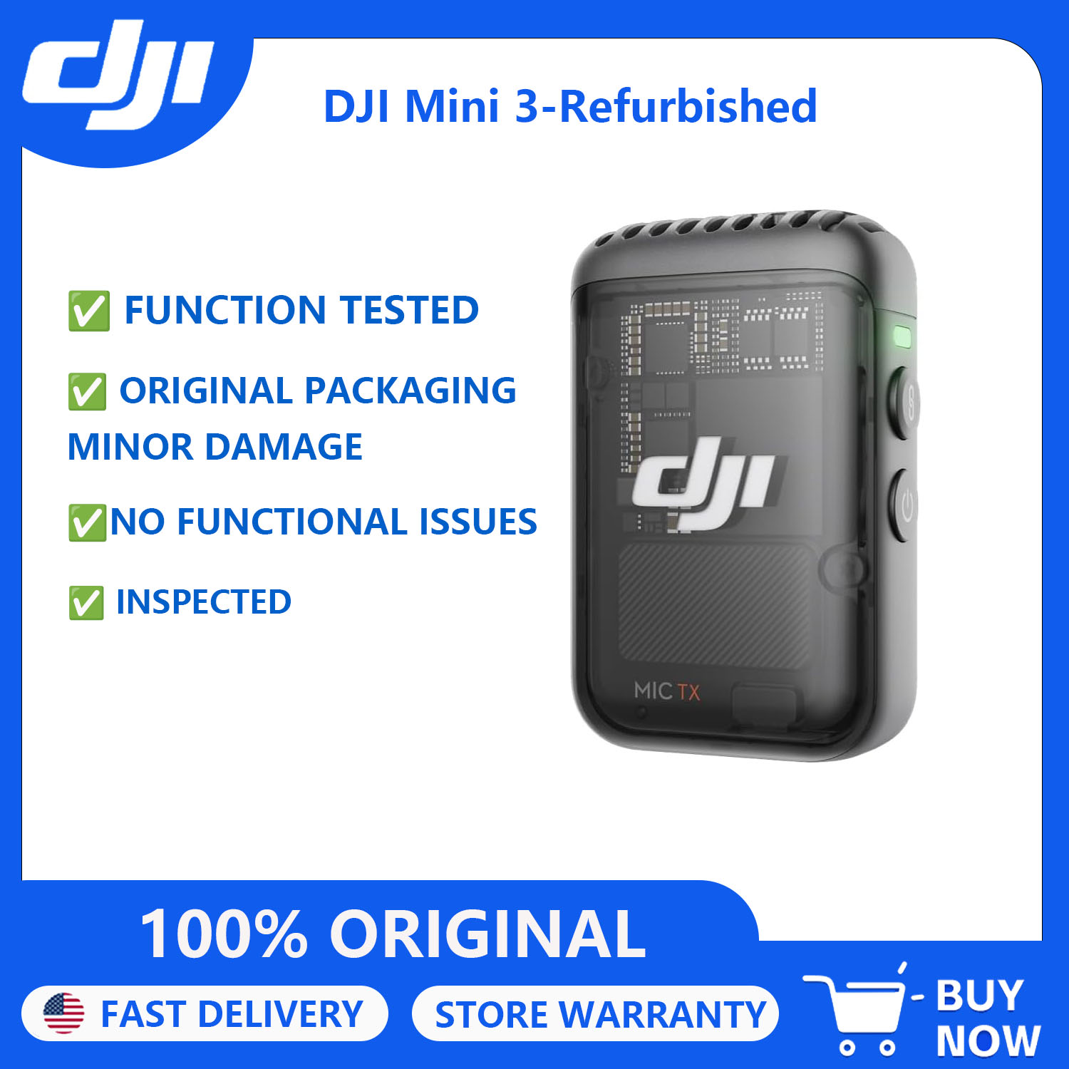 Microphone Capsule - Transmitter Mikrofon Nirkabel Bluetooth DJI Mic