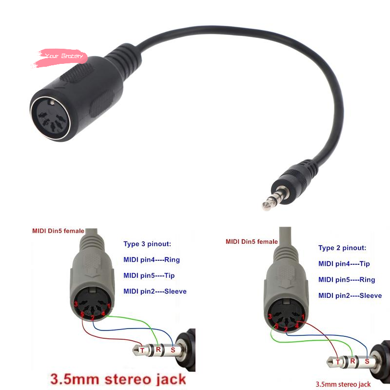 Trs Cable - Kabel Konverter Y-MIDI Din 5 Ke