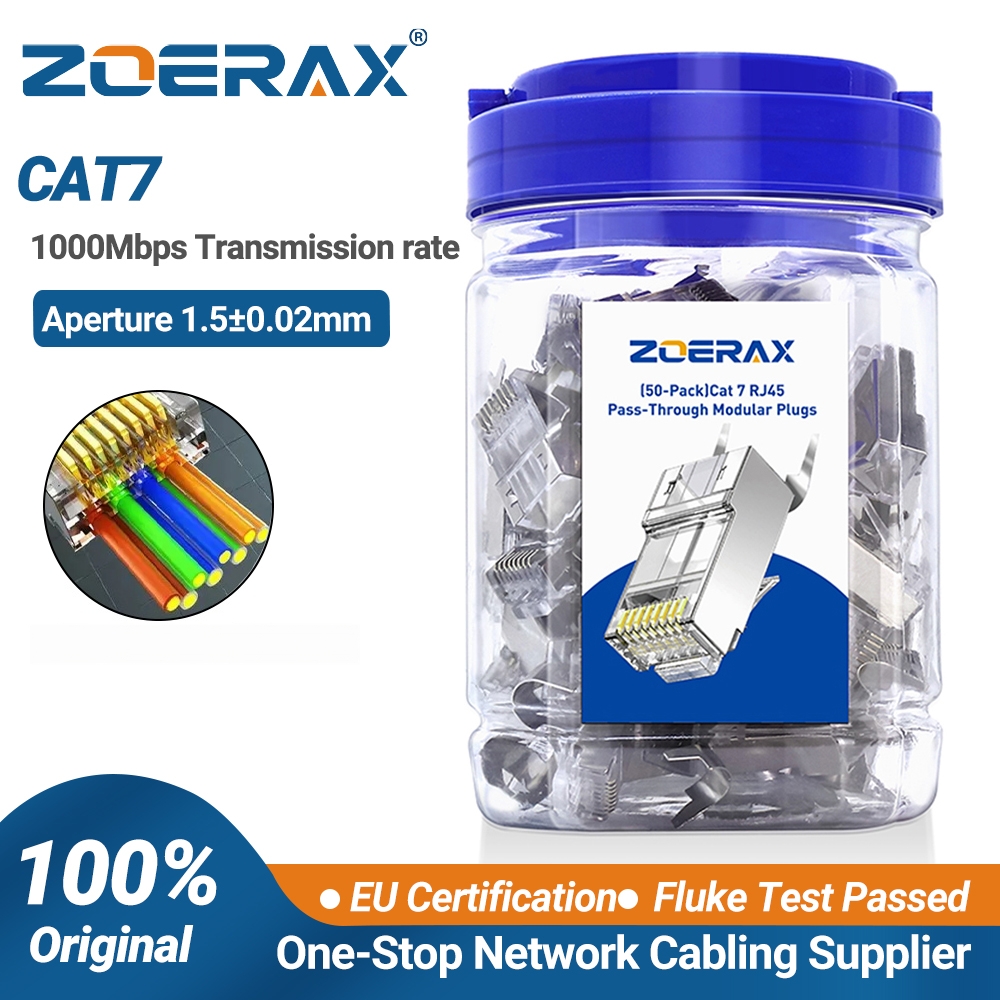Rj45 Jack - ZoeRax 50-Pack Konektor RJ45 Cat7 Cat6A