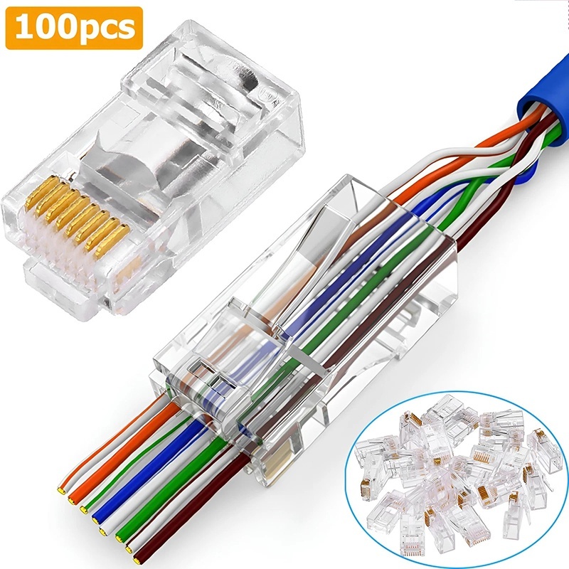 Rj45 Jack - 100 Buah Cat6 Cat6e CAT5e RJ45
