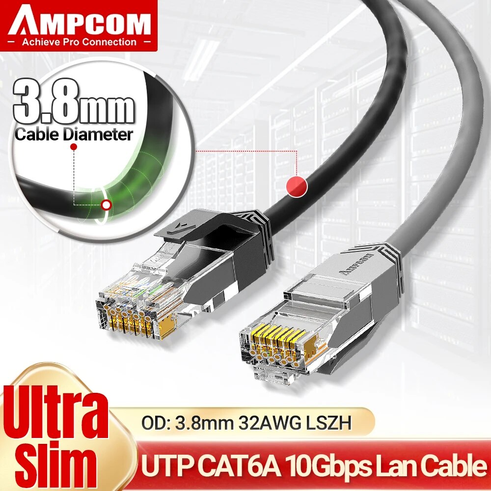 AMPCOM Ultra Slim Cat6a kabel  - Rj45 Jack ulasan dan harga