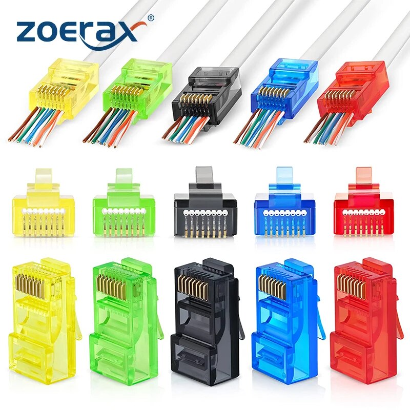 50 buah RJ45 Cat6 melewati kon - Rj45 Jack ulasan dan harga