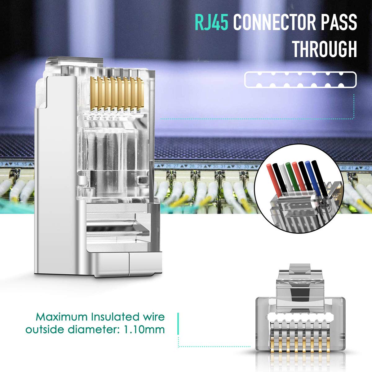 ZoeRax 100 buah terlindung RJ4 - Rj45 Jack ulasan dan harga