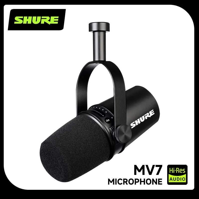Mikrofon Dinamis Shure MV7 Hyb - Usb Sound Card ulasan dan harga