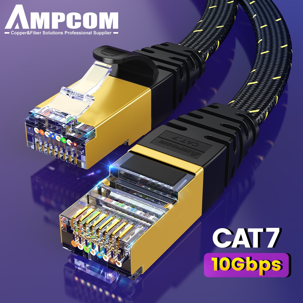 AMPCOM CAT7 kabel Ethernet kab - Rj45 Jack ulasan dan harga