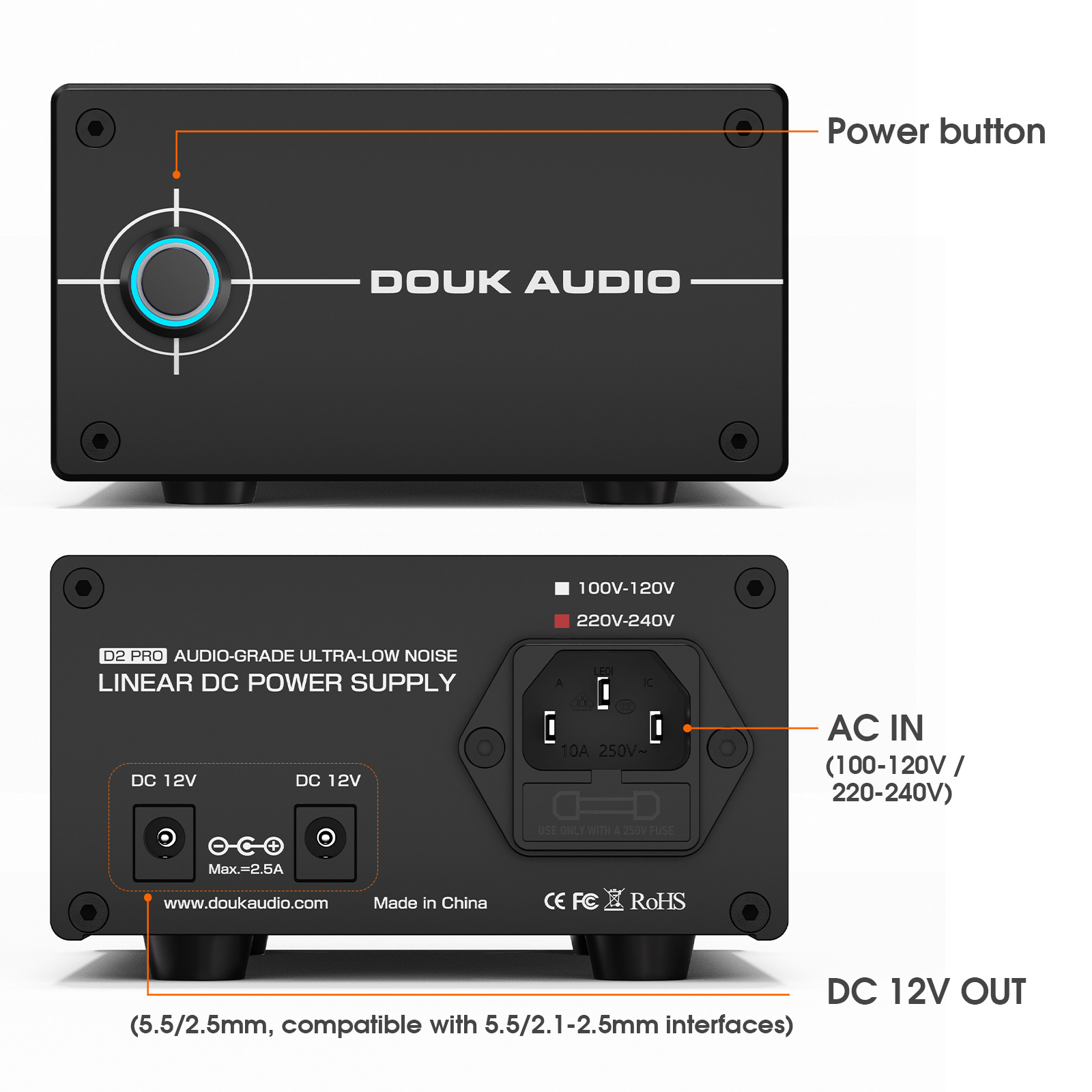 Douk Audio DC 12V 35W Catu Day - Audio Dac ulasan dan harga