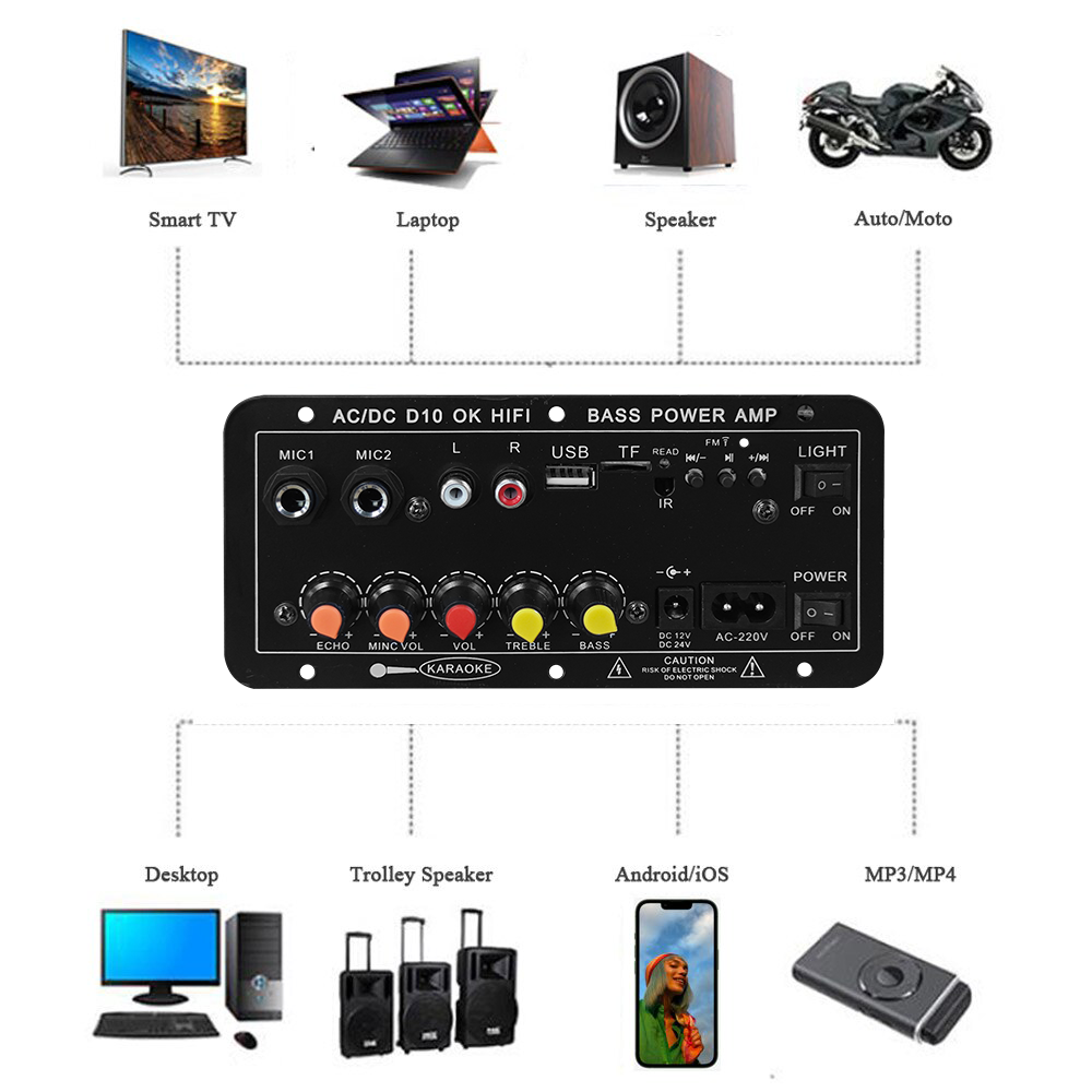 D10 Papan Amplifier Bluetooth  - Speaker Crossover ulasan dan harga