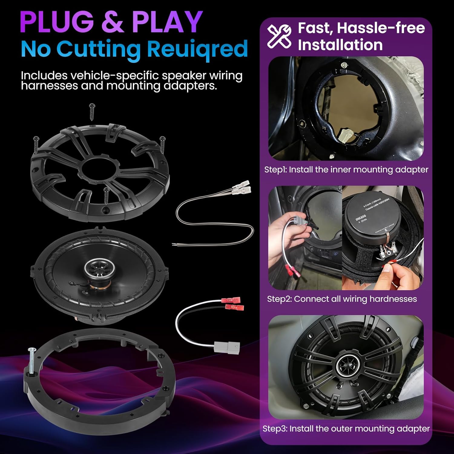 Speaker 6.5 inci untuk Honda C - Speaker Kit ulasan dan harga